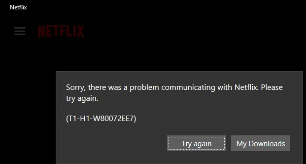 Netflixi vea T1-H1 tõrkeotsing