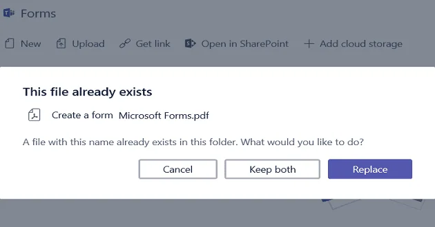 Týmy: Soubor se stejným názvem již existuje