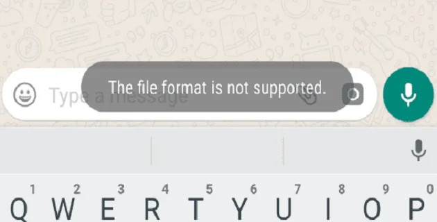 WhatsApp: Format datoteke ni podprt