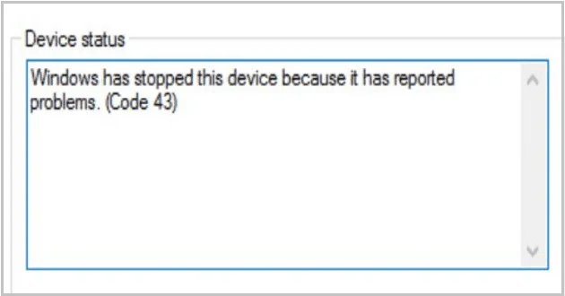 A Windows leállította ezt az eszközt, és problémákat jelentett