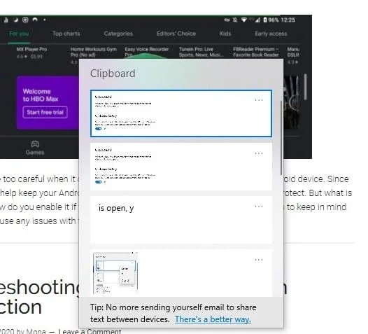 Jak vymazat historii schránky Windows 10