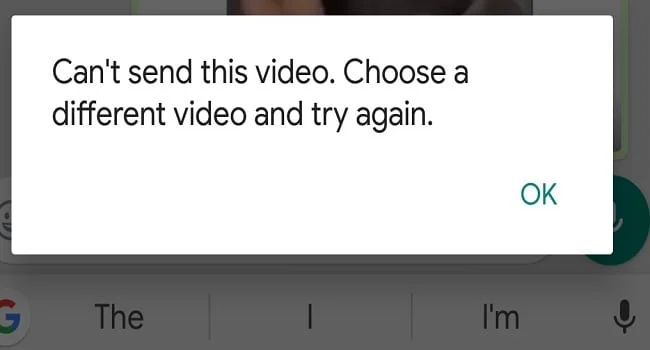 Opravit chybu WhatsApp: Toto video nelze odeslat