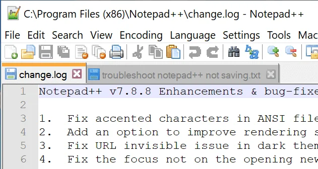 Отстраняване на неизправности Notepad++ не се записва