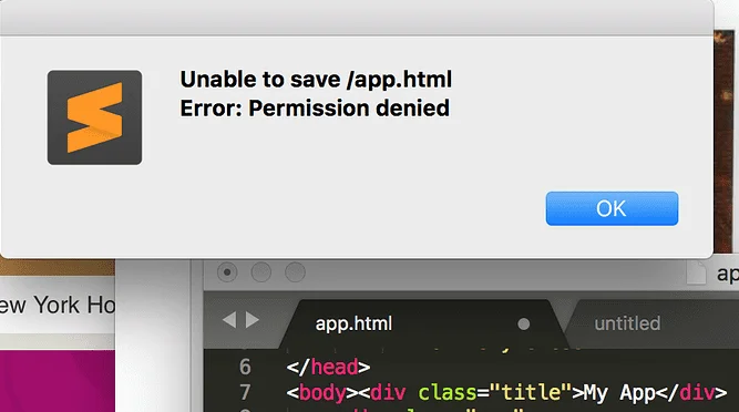 Коригиране на грешка в Sublime Text Разрешението е отказано