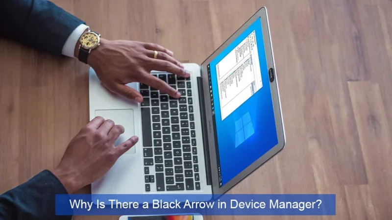 Zakaj je v upravitelju naprav črna puščica?