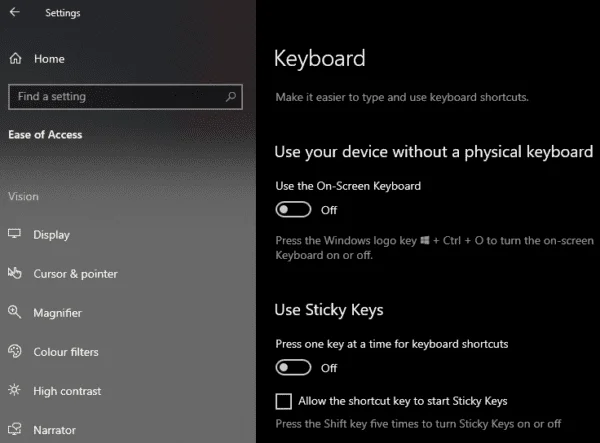 Windows 10: назавжди вимкніть Sticky-Keys