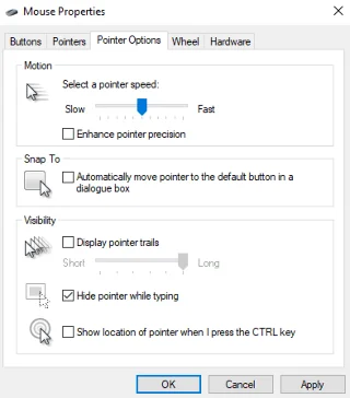 Windows 10: Jak deaktivovat Myší stopu