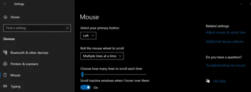 Windows 10: налаштуйте мишу для прив’язки до параметра за замовчуванням
