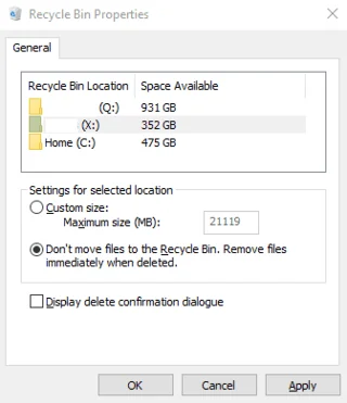 Windows 10: Jak změnit velikost koše