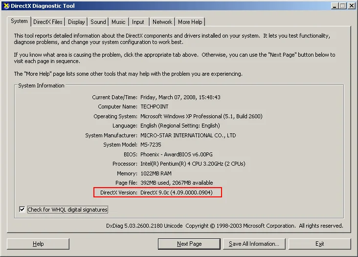 Jak zkontrolovat verzi Direct X ve Windows 10
