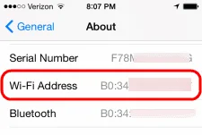 „iPhone 7“: suraskite „Wi-Fi“ MAC adresą