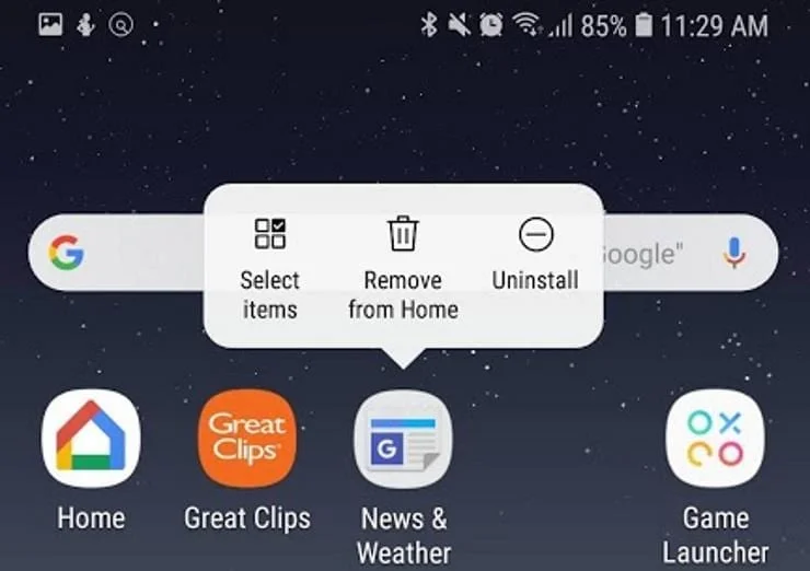 Как да премахнете иконата от началния екран на Galaxy S9