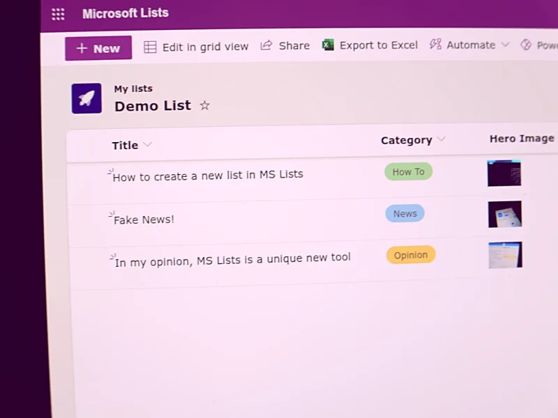 Списъци на Microsoft - Как да създадете нов списък от нулата