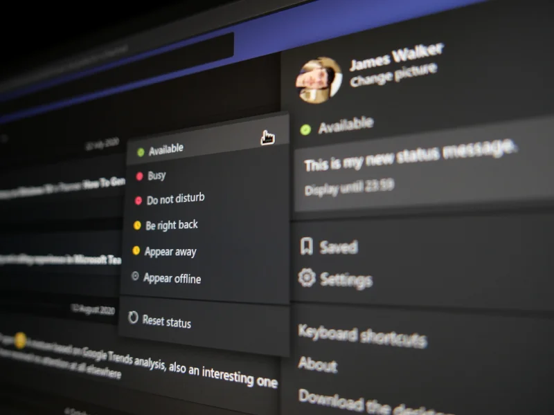 Как да станете достъпни, заети или офлайн в Microsoft Teams
