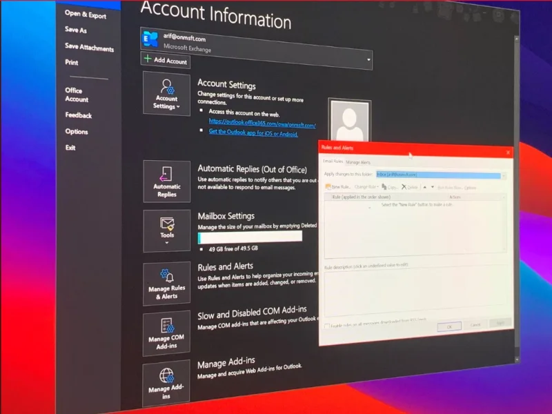 Как да настроите правила в Outlook на Windows 10, за да почистите и организирате входящата си кутия