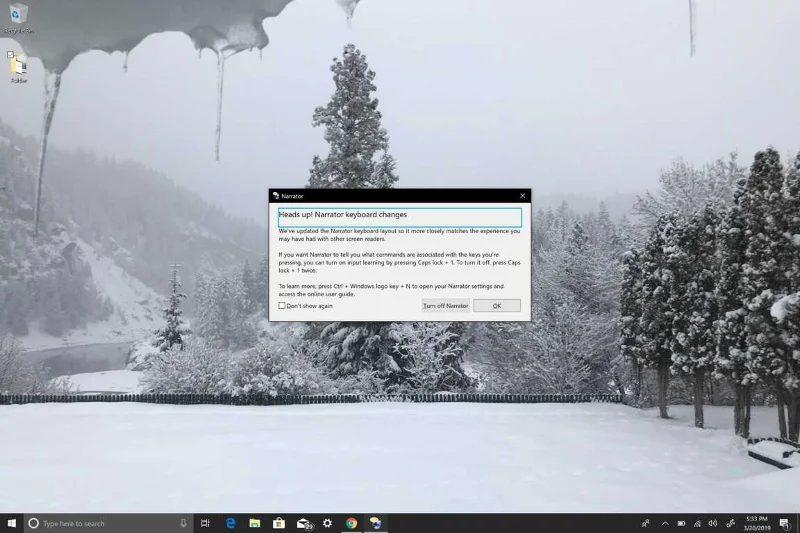 Как да изключите разказвача в Windows 10