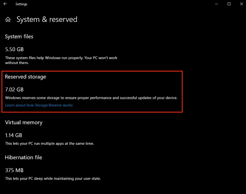 Как да деактивирате 7GB запазено място за съхранение на Microsoft в Windows 10