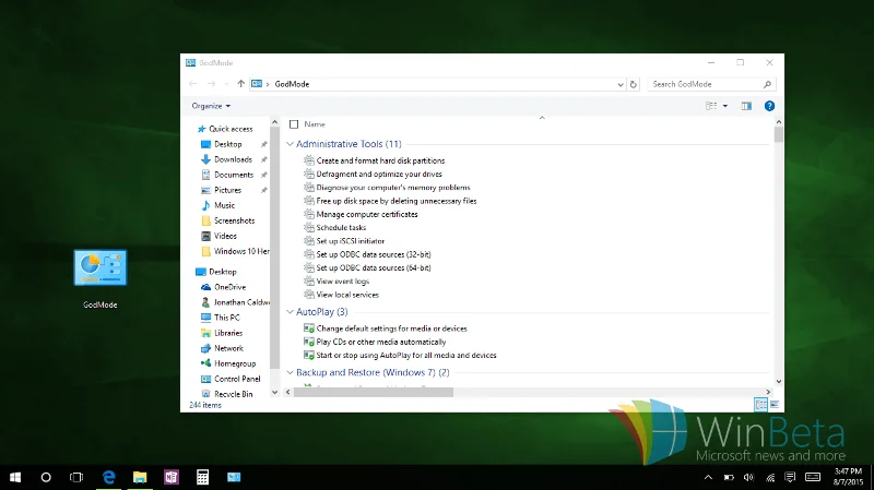 Как да активирате God Mode в Windows 10 и да получите достъп до скрити настройки