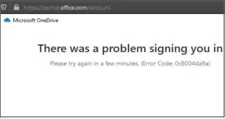 Як виправити код помилки OneDrive 0x8004da9a