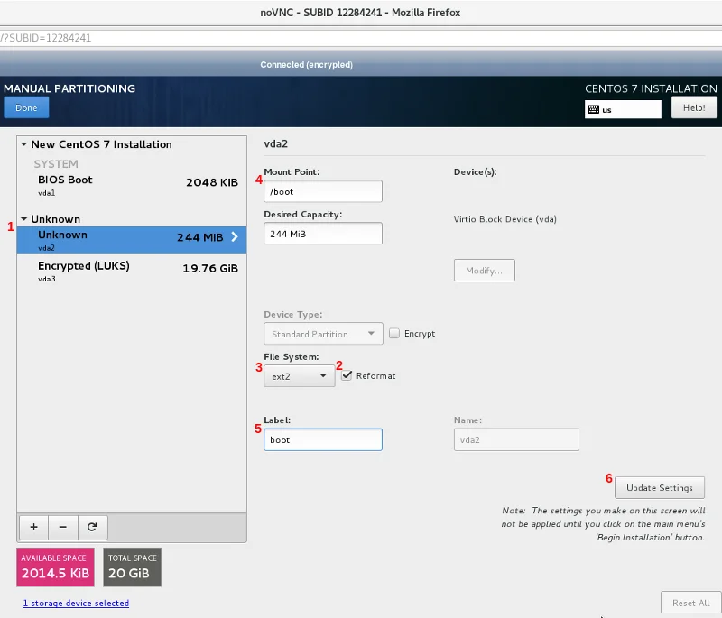 Namestite in nastavite CentOS 7 za oddaljeno odklepanje LVM na šifriranju diska LUKS z uporabo SSH