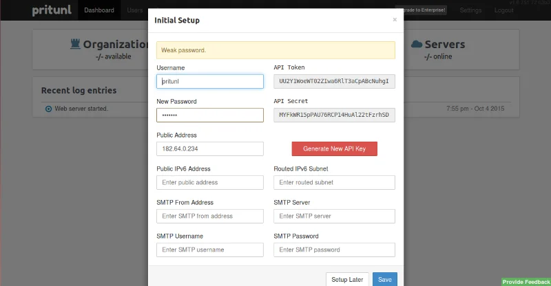 Seadistage VPN-server Pritunliga Ubuntu 14.04-s