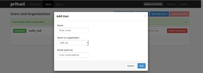 Seadistage VPN-server Pritunliga Ubuntu 14.04-s