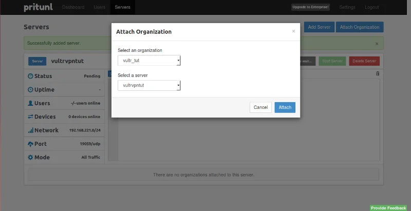 Seadistage VPN-server Pritunliga Ubuntu 14.04-s