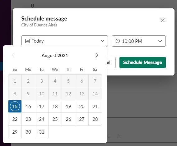 Як вибрати дату для запланованого повідомлення в Slack