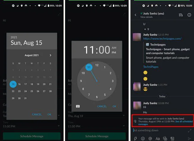 Підтвердження запланованого повідомлення в Slack