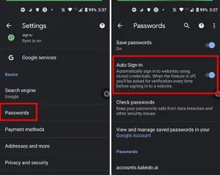 Så här stänger du av automatisk inloggning på Chrome
