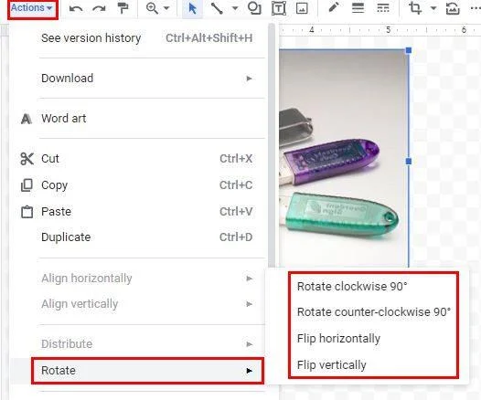 Google Документи: Как да вмъкнете и завъртите и изображение