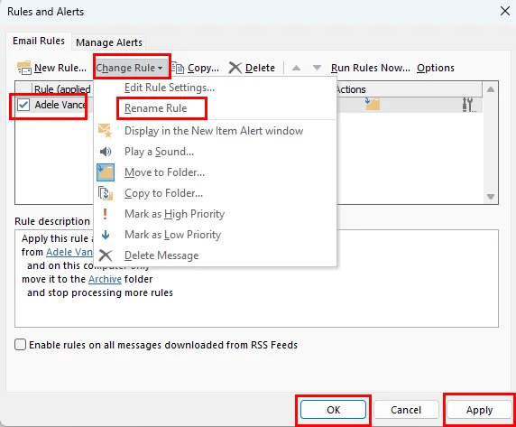 Hvernig á að laga Outlook reglur eru ekki studdar fyrir þennan reikning