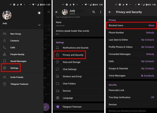 Jak někoho zablokovat a odblokovat na telegramu Jak někoho zablokovat a odblokovat na telegramu