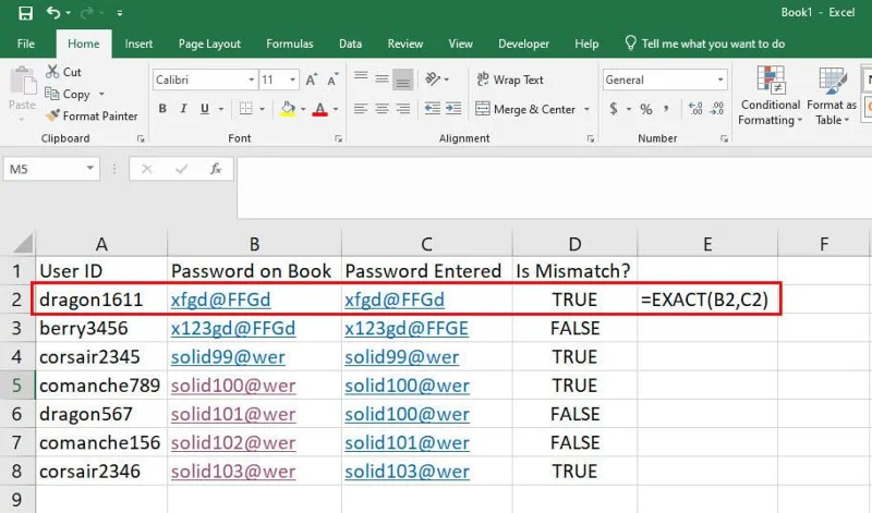 Hvernig á að bera saman texta í Excel: 8 bestu og áreynslulausu aðferðir