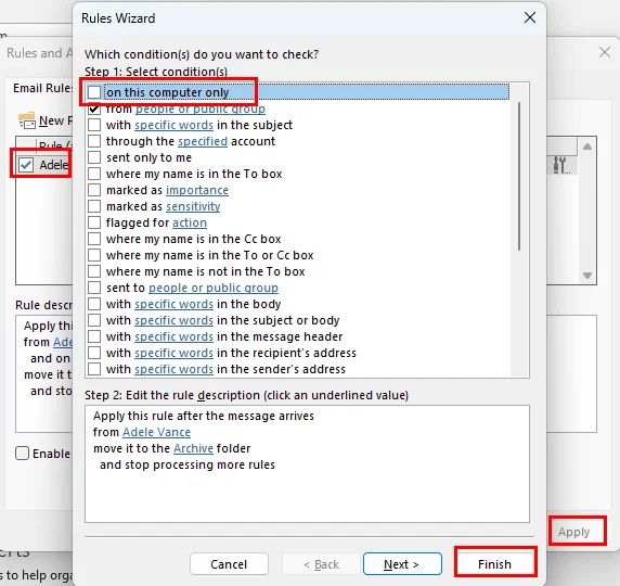 Hvernig á að laga Outlook reglur eru ekki studdar fyrir þennan reikning