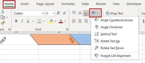 Excel: Hvernig á að halla texta í frumum