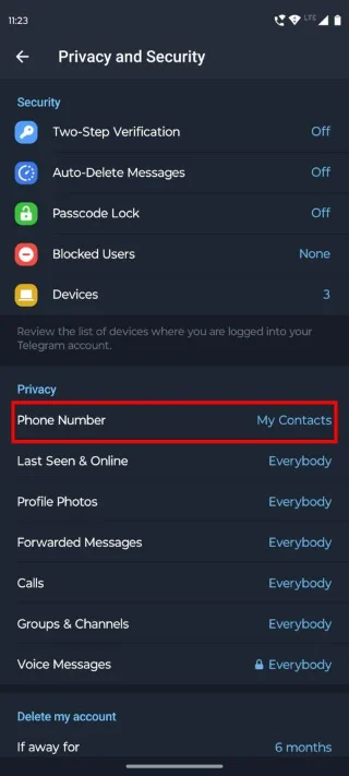 Jak skrýt číslo telegramu před ostatními