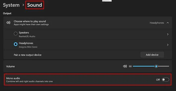 2 способи увімкнути/вимкнути моноаудіо в Windows 11
