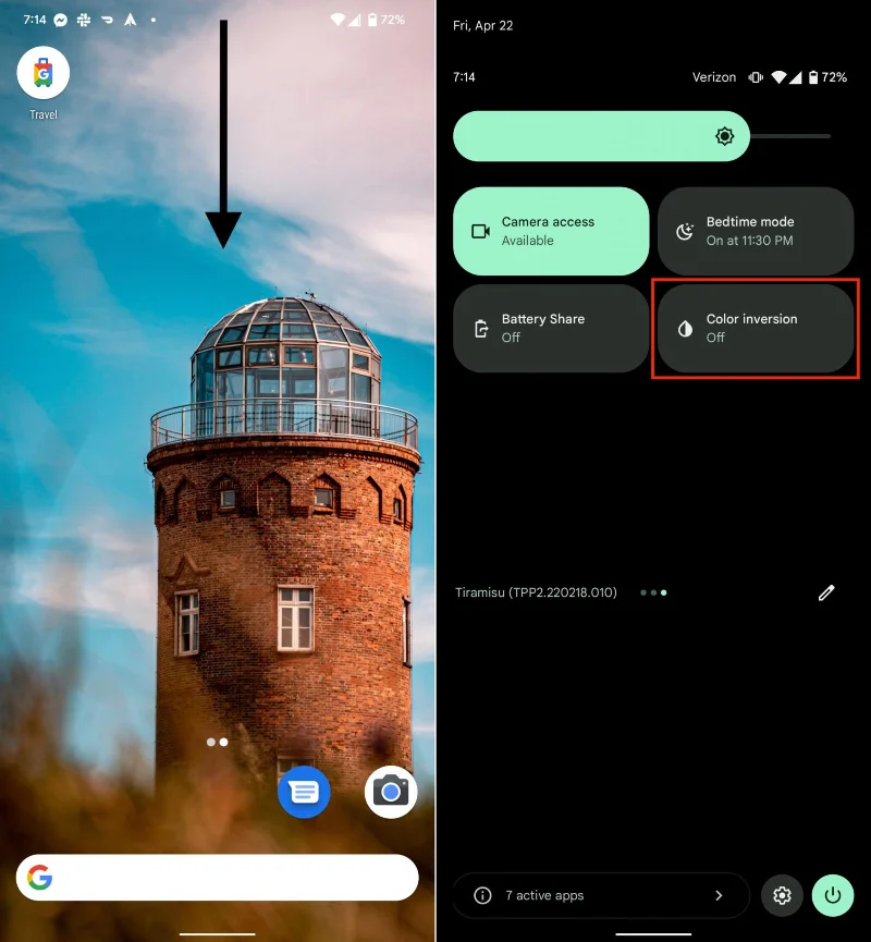 Як інвертувати кольори на Android