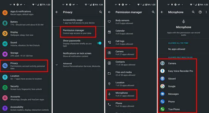 Android 11: Jak zjistit, jaké aplikace mají přístup k mikrofonu a fotoaparátu