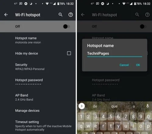 Android Mobile Hotspot: Hur man ändrar lösenord och namn