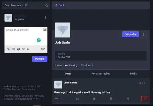 Hogyan rögzítsünk bejegyzést a Mastodonban