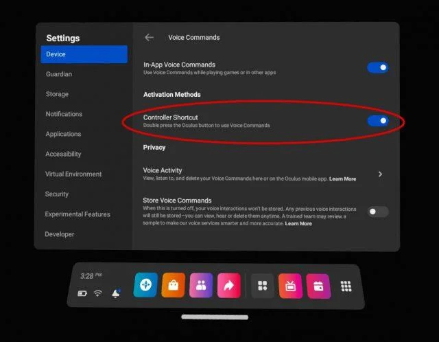 Jak povolit hlasové příkazy Oculus Quest 2