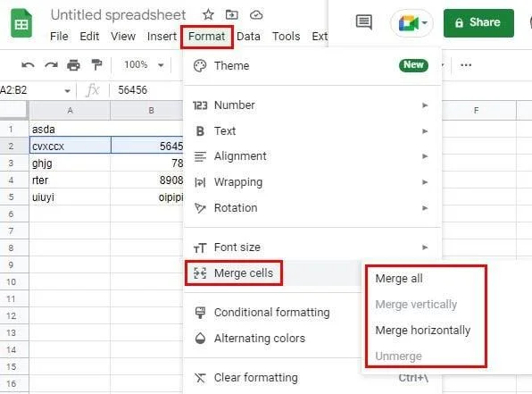 Google Таблици: Как лесно да обедините клетки