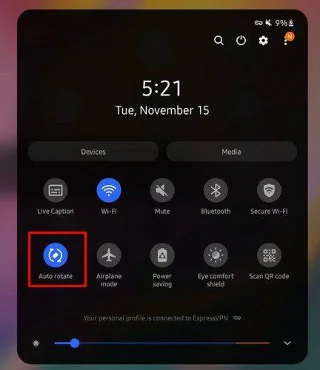 Hur man aktiverar/inaktiverar skärmrotering på Android