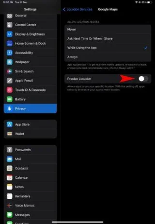 A pontos helymeghatározás bekapcsolása iPhone-on és iPaden