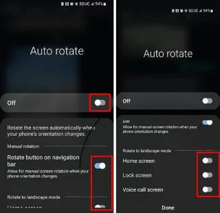 Hur man aktiverar/inaktiverar skärmrotering på Android