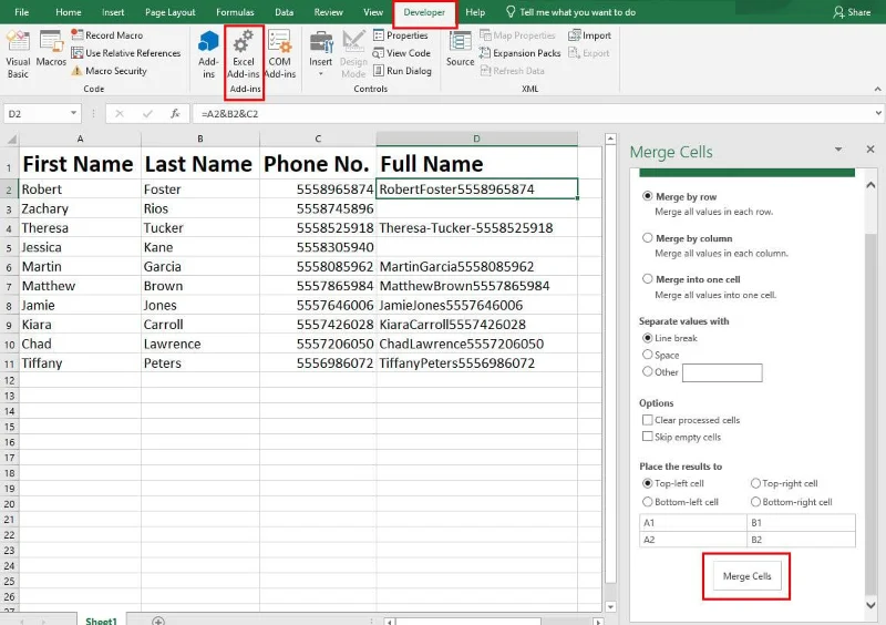 Hvernig á að sameina tvo dálka í Excel: 5 bestu aðferðir