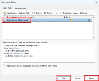 Jak opravit pravidla aplikace Outlook nejsou pro tento účet podporována