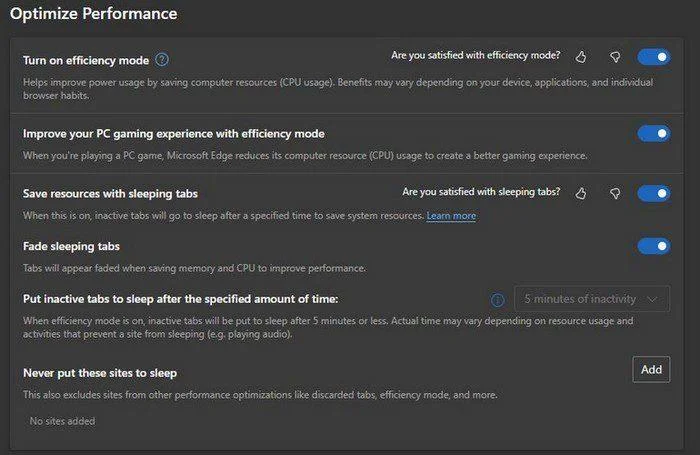 Microsoft Edge: Как да включите режим на ефективност